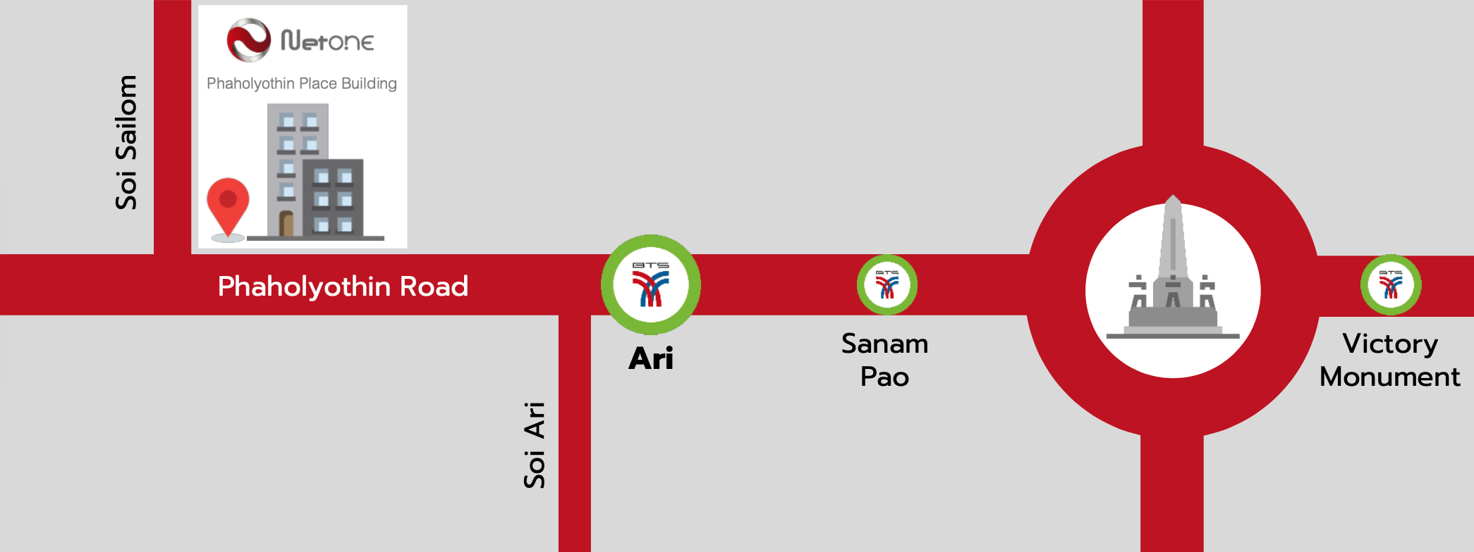 Directions to NetONE — Phaholyothin Place Building on Phaholyothin Road, near BTS Ari